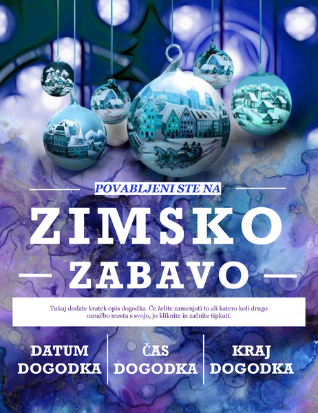 Eleganten letak za zimsko zabavo Eleganten letak za zimsko zabavo