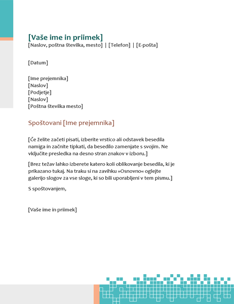 Minimalistična glava pisma tehnološkega videza Minimalistična glava pisma tehnološkega videza