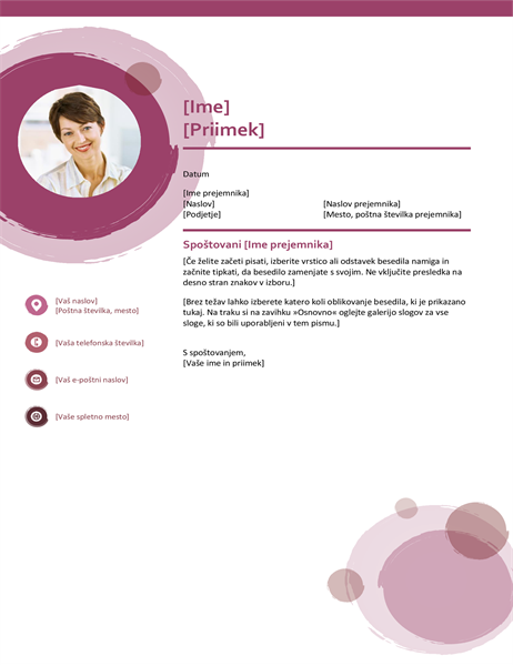Spremno pismo iz zbirke Rose Spremno pismo iz zbirke Rose