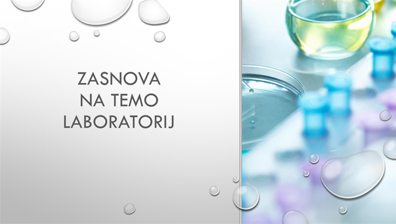 Načrt s podobami kapljic v laboratoriju Načrt s podobami kapljic v laboratoriju