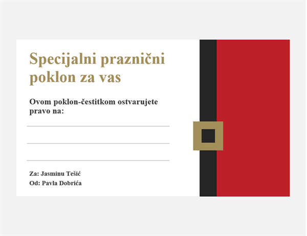 Vaučeri za poklone (dizajn u božićnom duhu, 3 po stranici) Vaučeri za poklone (dizajn u božićnom duhu, 3 po stranici)