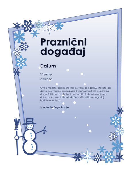 Letak o zimskom prazničnom događaju Letak o zimskom prazničnom događaju
