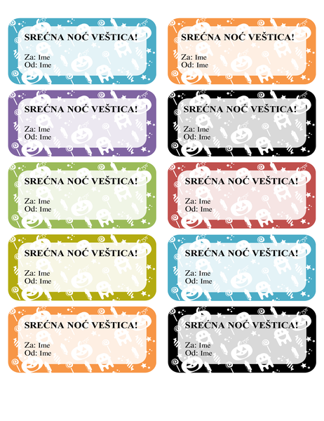Nalepnice za Noć veštica (10 po stranici) Nalepnice za Noć veštica (10 po stranici)