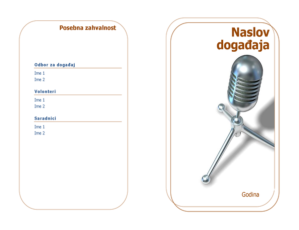 Program događaja (presavijeno na pola) Program događaja (presavijeno na pola)