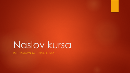 Pregled akademskog kursa (široki ekran)