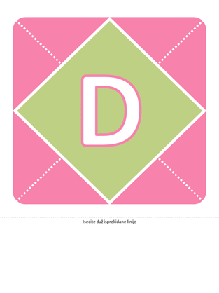 Natpis „Dobro došla, devojčice“ (roze, ljubičasto, zeleno)