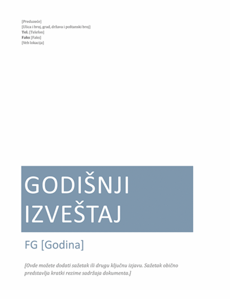 Godišnji izveštaj Godišnji izveštaj