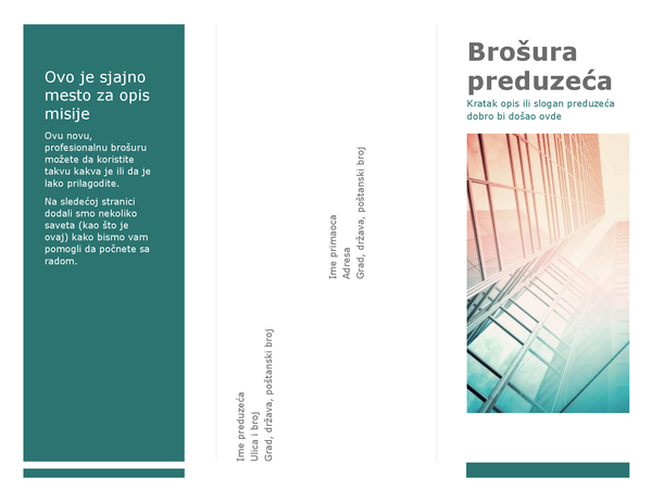 Trodelna brošura (plava) Trodelna brošura (plava)