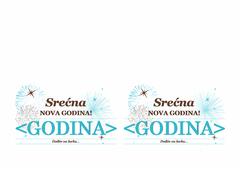 Pozivnica za proslavu Nove godine (za papir Avery 3268) Pozivnica za proslavu Nove godine (za papir Avery 3268)