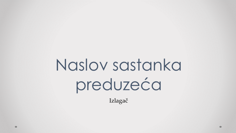Prezentacija sastanka preduzeća Prezentacija sastanka preduzeća