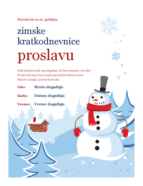 Letak za zimsku zabavu Letak za zimsku zabavu