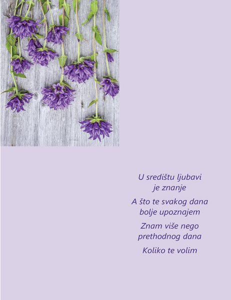 Čestitka „Dan zaljubljenih“ sa poezijom (četvorostruka) Čestitka „Dan zaljubljenih“ sa poezijom (četvorostruka)