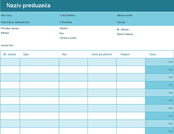 Program Za Fakture Excel