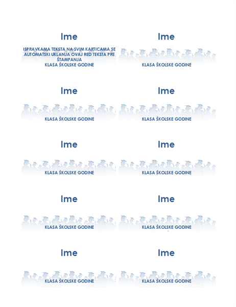 Kartice sa imenima diplomaca (10 po stranici)