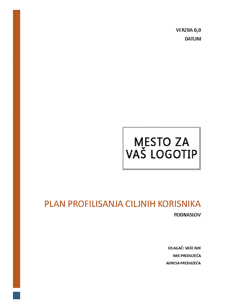 Plan profilisanja ciljnih korisnika