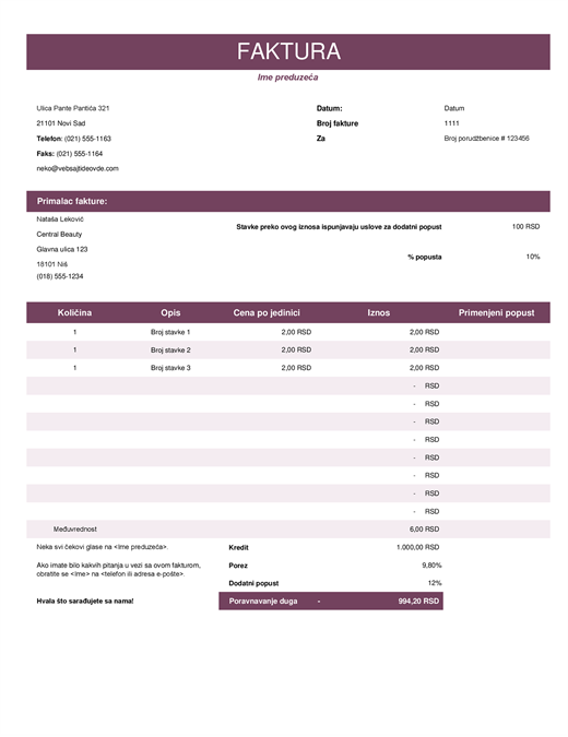 program za fakture excel program za fakture excel
