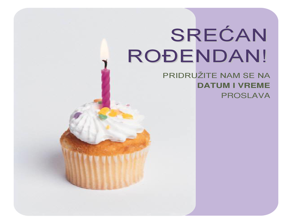 Letak sa pozivnicom za rođendan (sa kapkejkom) Letak sa pozivnicom za rođendan (sa kapkejkom)
