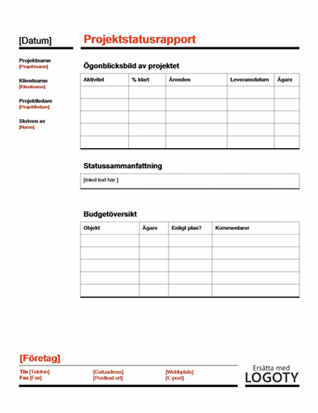 Projektstatus (röd) Projektstatus (röd)