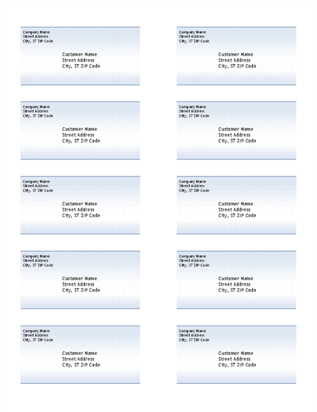 Adressetiketter (design Blå toning, 10 per sida) Adressetiketter (design Blå toning, 10 per sida)
