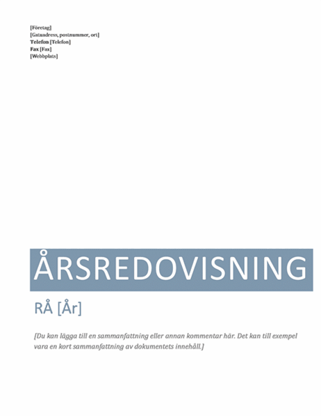Årsredovisning Årsredovisning