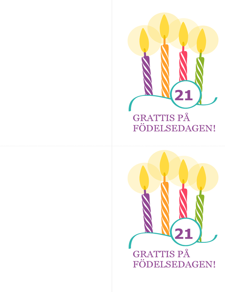 Födelsedagskort för stora födelsedagar (2 per sida, för Avery 8315) Födelsedagskort för stora födelsedagar (2 per sida, för Avery 8315)