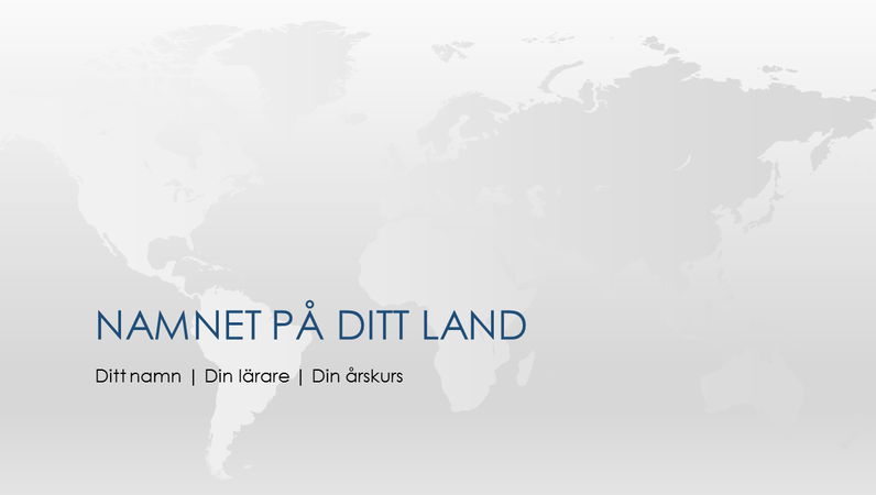Presentation av ett av världens länder Presentation av ett av världens länder