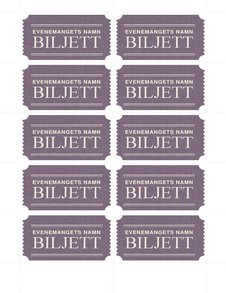 Enkla biljetter (10 per sida) Enkla biljetter (10 per sida)