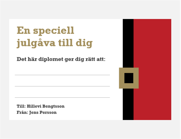 Presentkort (julmotiv, 3 per sida) Presentkort (julmotiv, 3 per sida)