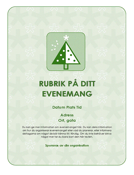 Flygblad för julfest (med julgran) Flygblad för julfest (med julgran)