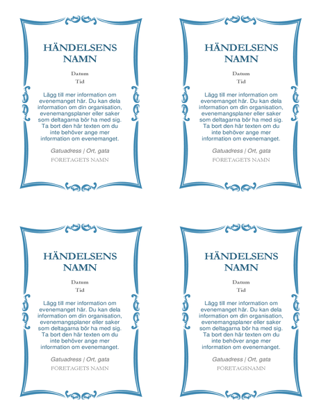 Händelseinbjudningar (4 per sida) Händelseinbjudningar (4 per sida)