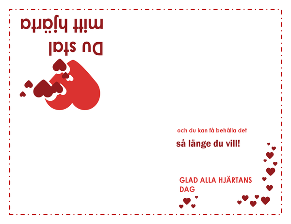 Alla hjärtans dag-kort (design med hjärta, fyrdubbel vikning) Alla hjärtans dag-kort (design med hjärta, fyrdubbel vikning)
