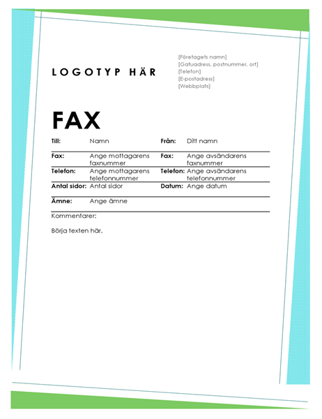 Geometriskt försättsblad för fax Geometriskt försättsblad för fax