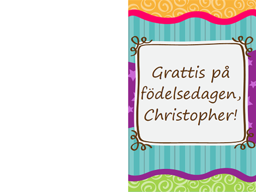 Födelsedagskort - stjärnor och ränder (barn, dubbelvikt) Födelsedagskort - stjärnor och ränder (barn, dubbelvikt)