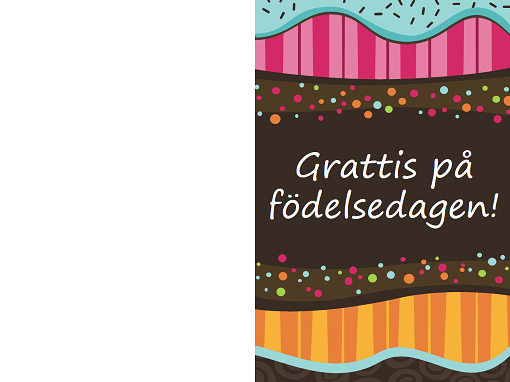 Födelsedagskort - prickar och ränder (barn, dubbelvikt) Födelsedagskort - prickar och ränder (barn, dubbelvikt)