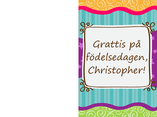 Födelsedagskort - stjärnor och ränder (barn, dubbelvikt)