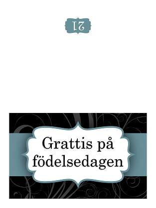 Födelsedagskort (med blått band, dubbelvikt) Födelsedagskort (med blått band, dubbelvikt)