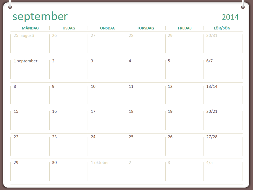 Akademisk kalender 2014–2015 (september-augusti) Akademisk kalender 2014–2015 (september-augusti)