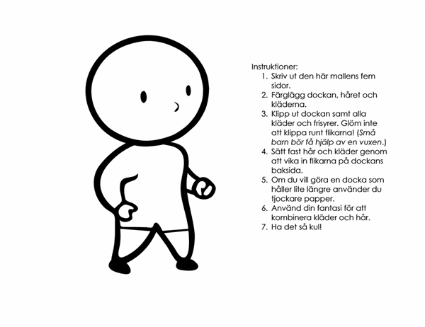 Pappersdockor (pojke, för färgläggning) Pappersdockor (pojke, för färgläggning)