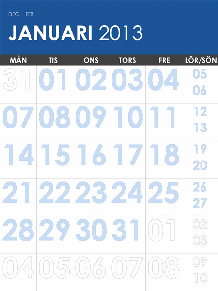 Flerfärgad kalender 2013–2014 (mån–sön) Flerfärgad kalender 2013–2014 (mån–sön)