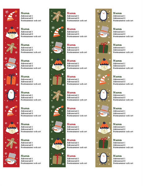 Adressetiketter (julmotiv, 30 per sida, passar till Avery 5160) Adressetiketter (julmotiv, 30 per sida, passar till Avery 5160)