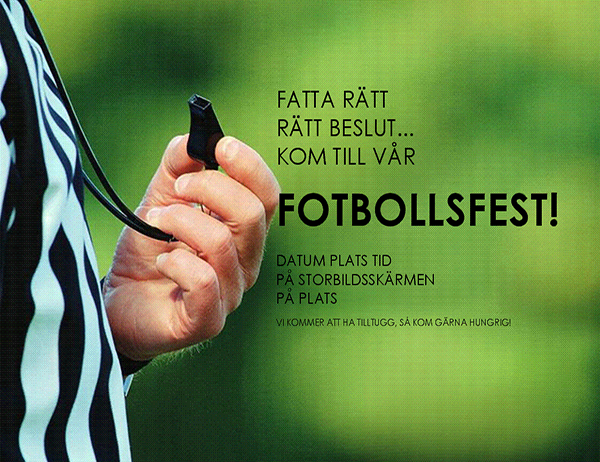 Flygblad för fotbollsfest Flygblad för fotbollsfest