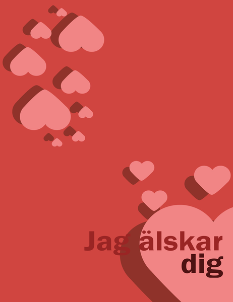 Jag älskar dig-kort (fyrdubbel vikning) Jag älskar dig-kort (fyrdubbel vikning)