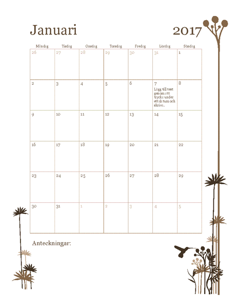 Fotokalender 2017 (mån–sön) Fotokalender 2017 (mån–sön)