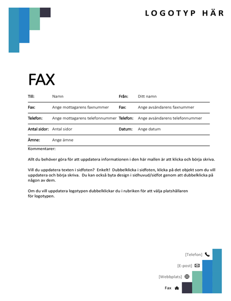 Blå trappsteg, försättsblad för fax Blå trappsteg, försättsblad för fax