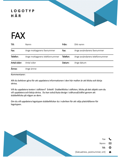 Försättsblad med kritstreck för fax Försättsblad med kritstreck för fax
