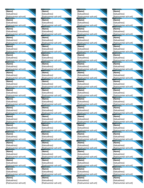 Blå etiketter (80 per sida) Blå etiketter (80 per sida)