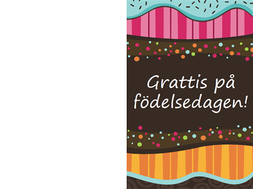 Födelsedagskort - prickar och ränder (barn, dubbelvikt) Födelsedagskort - prickar och ränder (barn, dubbelvikt)