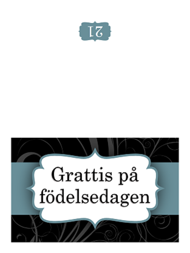 Födelsedagskort (med blått band, dubbelvikt) Födelsedagskort (med blått band, dubbelvikt)