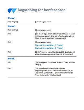 Dagordning For Konferensen