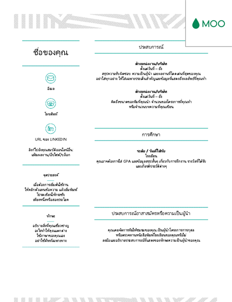 ประวัติย่อเปี่ยมความคิดสร้างสรรค์ ออกแบบโดย MOO ประวัติย่อเปี่ยมความคิดสร้างสรรค์ ออกแบบโดย MOO